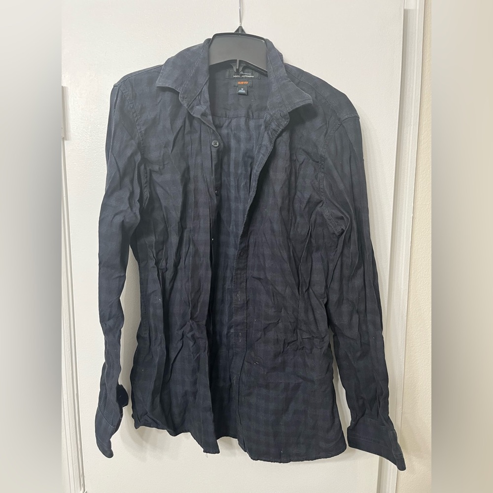 Marc Anthony Black Bottom Up Long Sleeve Shirt